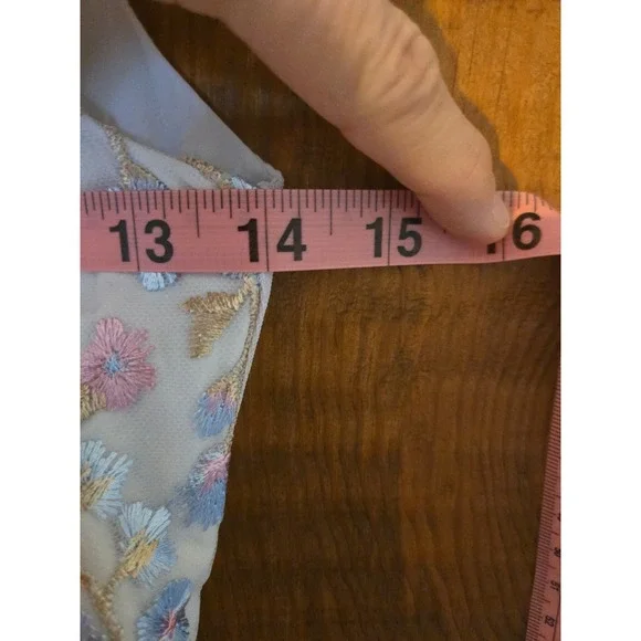 JONA MICHELLE Girls Blue Tulle Embroidered Floral Party Dress Size 8 - Picture 6 of 6